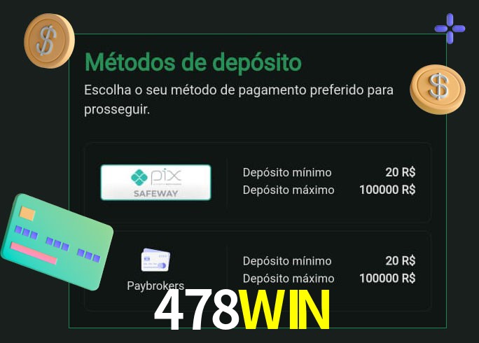 O cassino 478WIN oferece uma grande variedade de métodos de pagamento